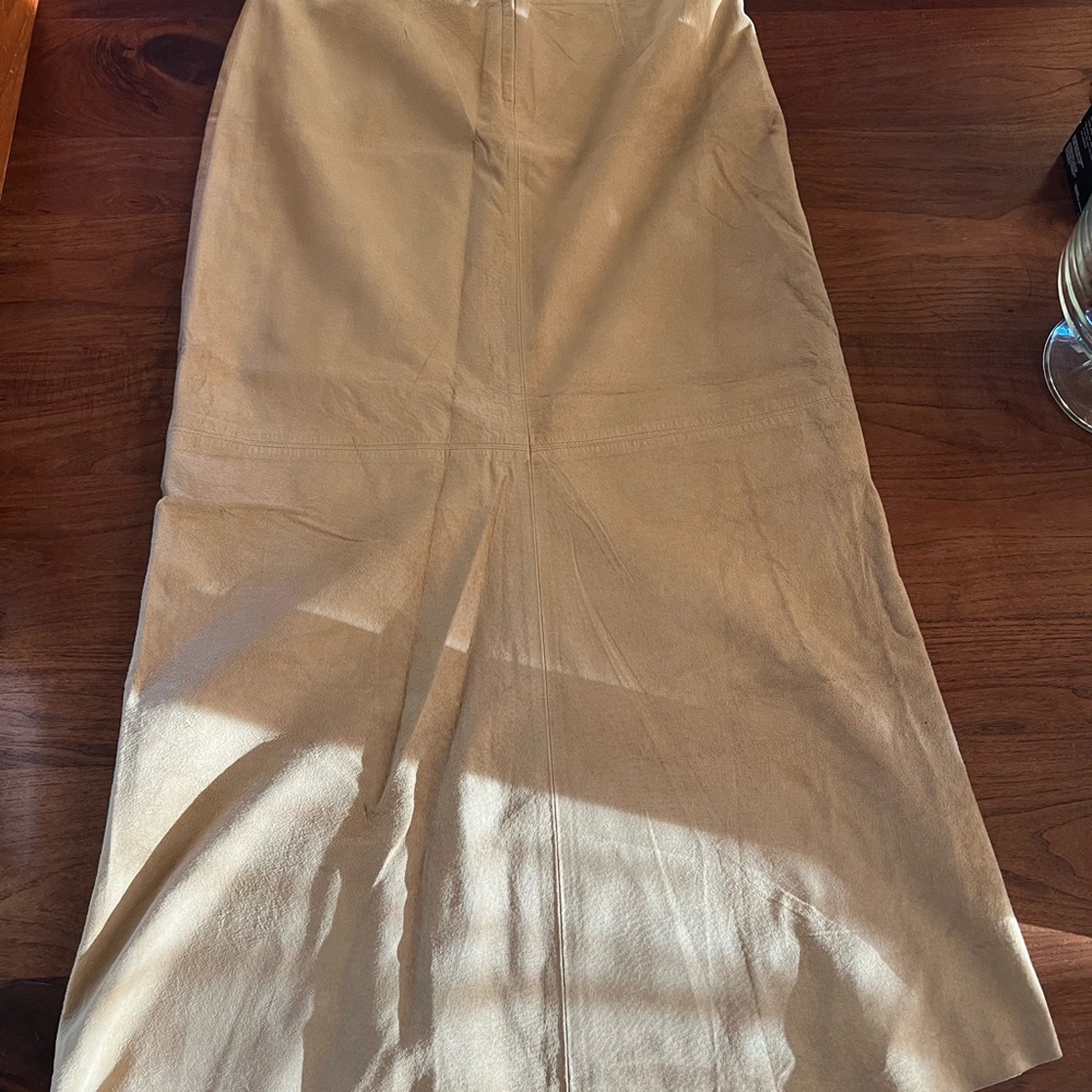 BCBG Tan Suede Maxi Skirt